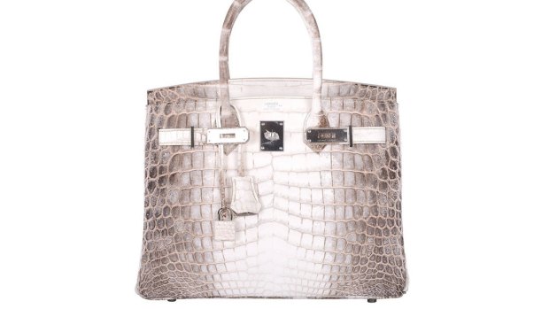 A Hermes Himalayan Crocodile Blanc Birkin handbag.