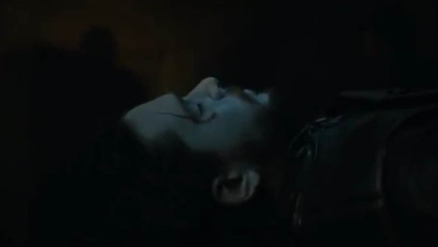 Jon Snow, apparently still dead, in the Season Six trailer.