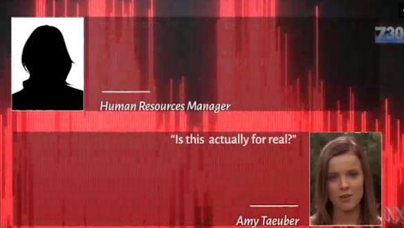 Amy Taeuber recorded her conversation with a member of Channel Seven's Human Resources