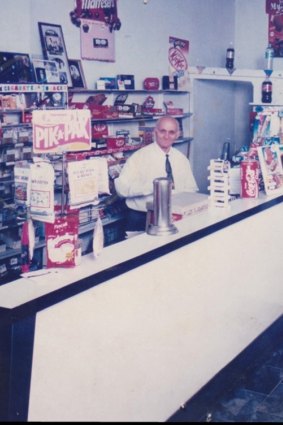 George behind The Rio counter. Once, the shop was a goldmine and people queued out the door for milkshakes.