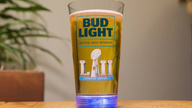 The beer cup created by Buzz for the Super Bowl.
