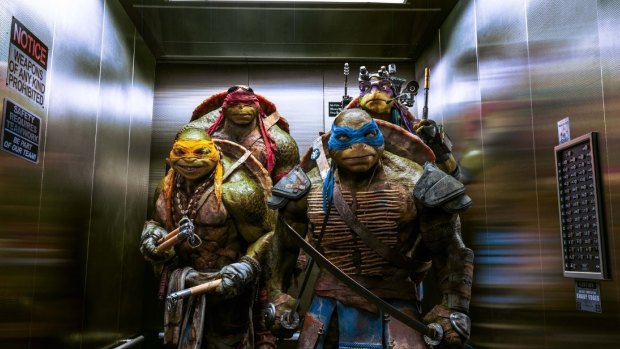 The Teenage Mutant Ninja Turtles display a youthful enthusiasm to keeping New York City safe.