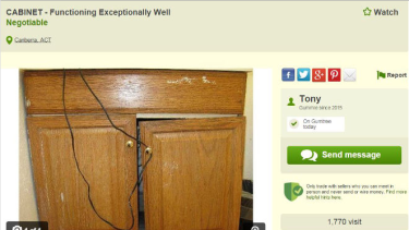The spoof Gumtree ad for a 'leaking' cabinet that poked fun at the chaos of the Abbott ministerial cabinet in August.