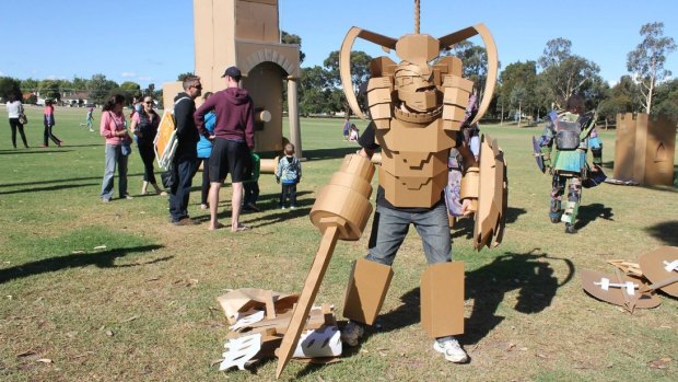 Cardboard costume construction for Box Wars by Liam McLachlan.