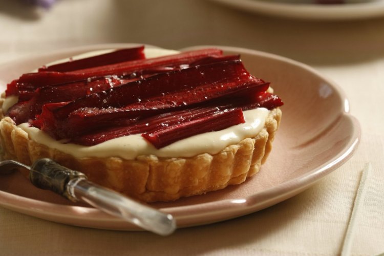 Rhubarb and lavender cream tart by Jeremy and Jane Strode.