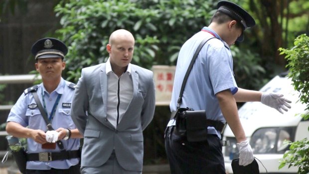 Australian Peter Gardner arriving at Guangzhou People's Intermediate Court in May 2015.