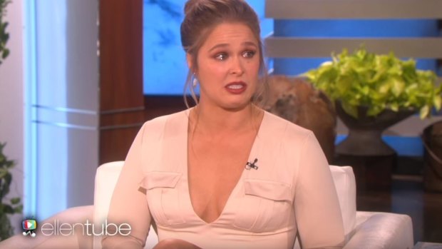 Sharing her pain: Wrestler Ronda Rousey opens up during an  interview with Ellen DeGeneres.