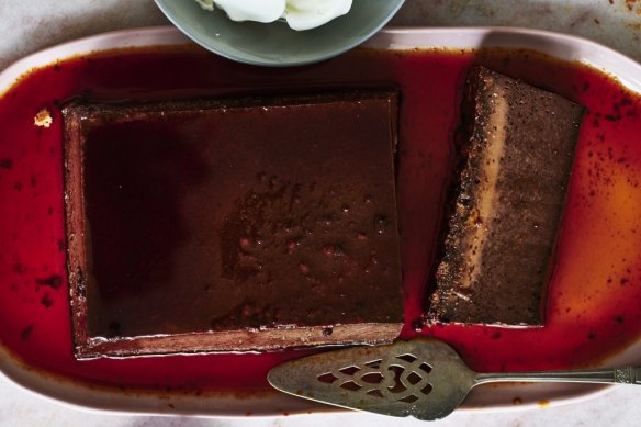 Bonet alla Piemontese: think creme caramel, but with cocoa, rum, coffee and crushed amaretti.