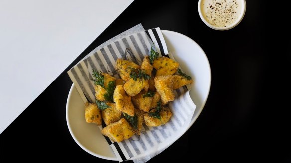 Herb polenta nuggets.