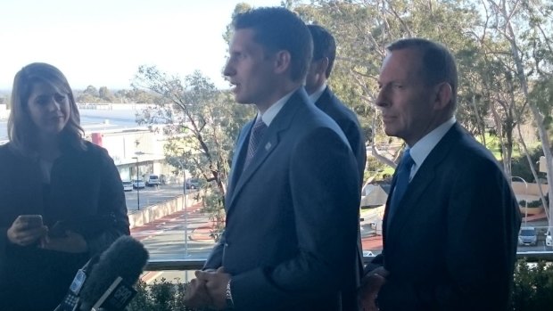 Mr Hastie with the PM in Armadale.