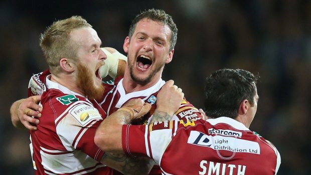 Club versus country: England captain Sean O'Loughlin (centre) is set to be caught in the middle of a fight between his Wigan coach and national coach.