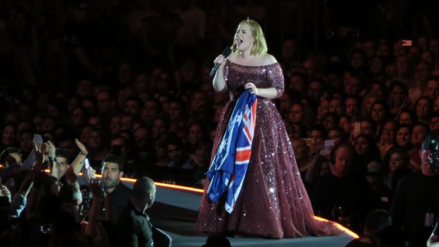 Adele in concert Etihad arena Saturday night, March 18, 2017. Photo: Leigh Henningham