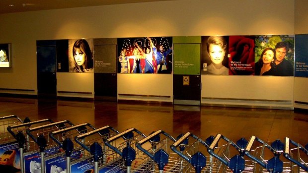 Stockholm airport's arrivals Hall of Fame, with famous ABBA