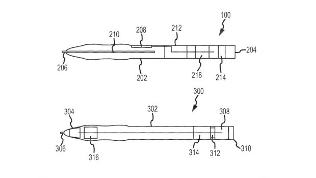 Apple's patent shows a lightweight pen that would support a range of different nibs.
