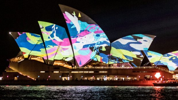The Sydney Opera House lights up on the opening night of Vivid.