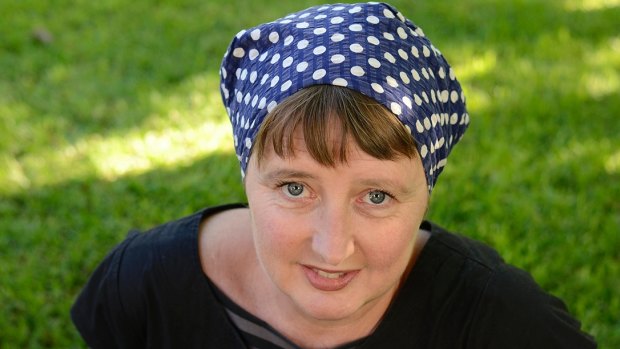 Novelist Georgia Blain two months after brain surgery.
