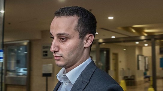 Luke Lazarus leaves court earlier this week.