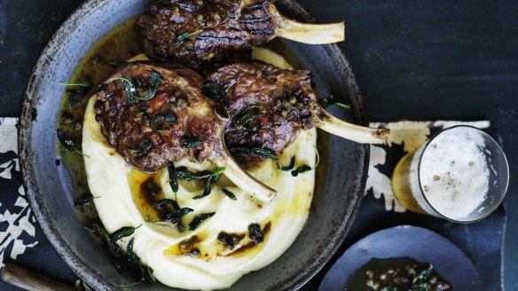 Barbecued veal cutlets with capers and sage. <a href="http://www.goodfood.com.au/good-food/cook/recipe/barbecued-veal-cutlets-with-capers-and-sage-20140923-3ge37.html"><b>(Recipe here).</b></a>