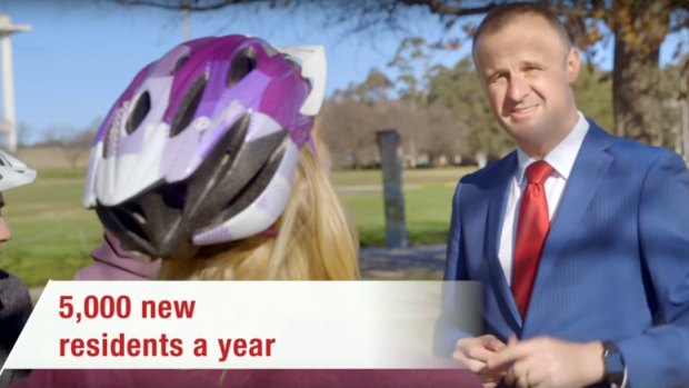 New ad: Andrew Barr says the planned tram is needed because Canberra is growing.