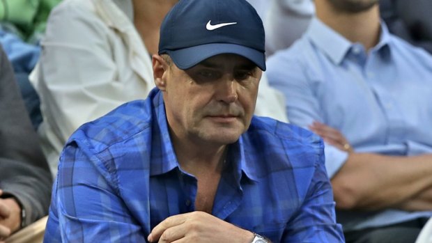 Blow up: John Tomic scolded a chair umpire during daughter Sara's losing play-off match.