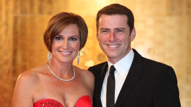 Karl Stefanovic and his wife Cassandra Thorburn photographed at the 2011 Logies.
