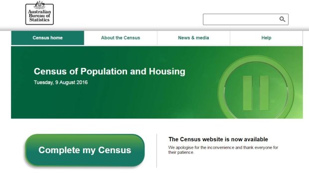 The ABS announced the census was back online on Thursday afternoon.