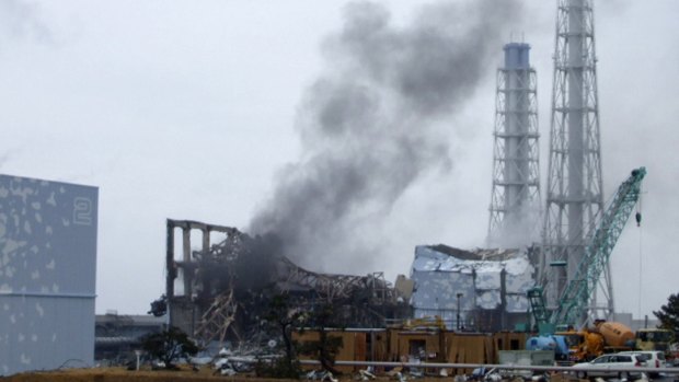 Smoke is seen coming from the area of the No. 3 reactor of the Fukushima Daiichi nuclear power plant in 2011.
