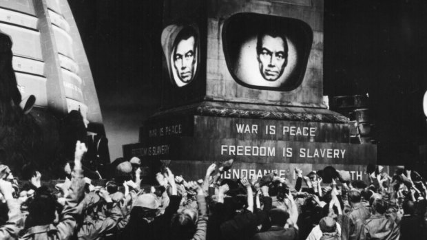 Propaganda has come a long way since the Cold War - yet its internal logic remains the same. Scene from a 1956 film production of George Orwell's <i>1984</i>.