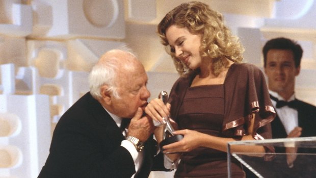 Mickey Rooney and Kylie Minogue. Photo: TV Week