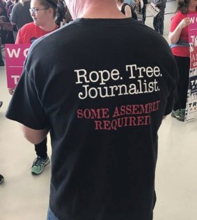 <i>Washington Post</i> reporter Breanne Deppisch took this photo of a T-shirt worn by a Trump supporter at a rally in Minnesota in November.