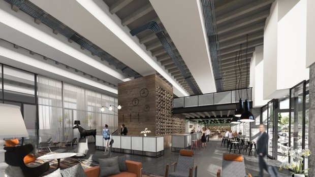 Artists' impression of the new Rydges Fortitude Valley lobby.