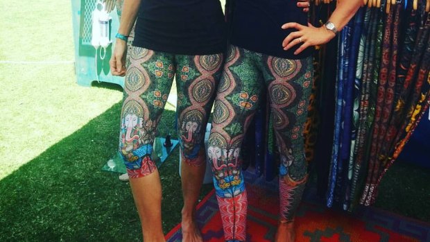 Ganesha leggings from Flow Yoga Wear on the Gold Coast.