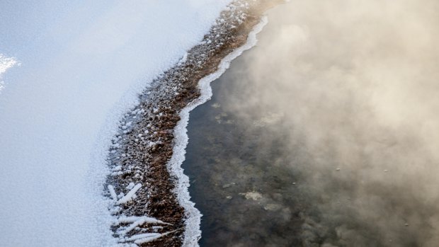 Winter geysers at Yellowstone National Park.