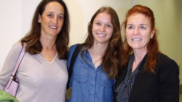 Sarah Ferguson arrives at Sydney Airport and welcomed by sister Jane and her daughter. 