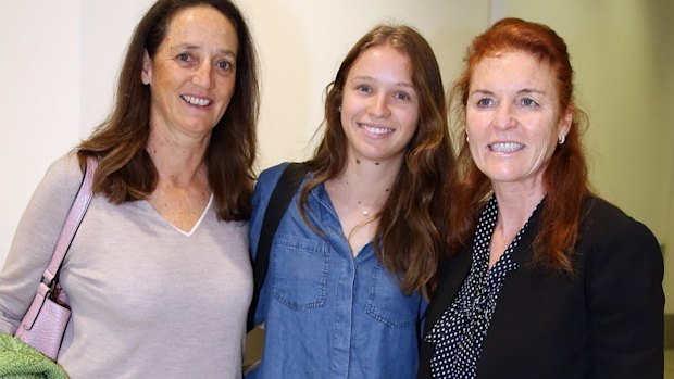 Sarah Ferguson arrives at Sydney Airport and welcomed by sister Jane and her daughter. 