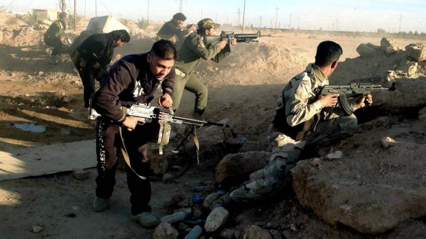 Iraqi security forces photographed fighting Islamic State militants in Ramadi earlier this month.