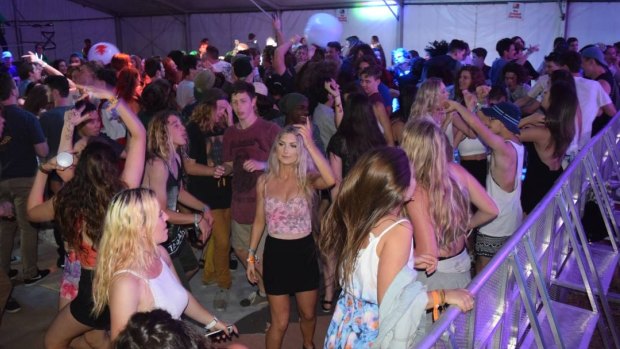 The party zone in Dunsborough during leavers' celebrations last year.