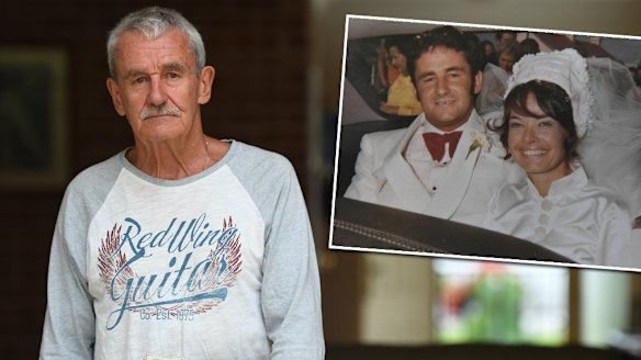 Paul White came home to find his wife Lynette (inset, on their wedding day) had been stabbed to death in their home.