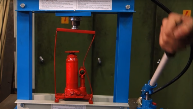 A hydraulic press in a hydraulic press in a hydraulic press.