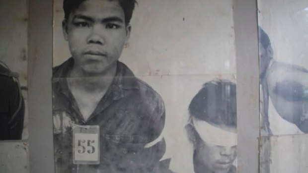 Some of the prisoners who were tortured at Tuol Sleng prison under the Khmer Rouge. After interrogation prisoners were taken to the "killing fields" on the outskirts of Phnom Penh.