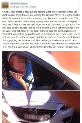 The original post, accusing an Uber driver of violence.