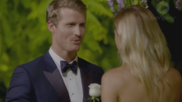 <i>The Bachelor</I> Richie Strahan gave his special white rose to single mother, Alex.