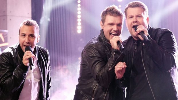 Backstreet Boy Nick Carter's voice was no match for that of James Corden.