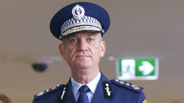 NSW Police Commissioner Andrew Scipione arrives at the Lindt cafe siege inquest on Wednesday.