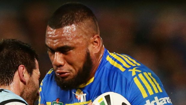 Warning: Junior Paulo, seen here playing for the Eels..