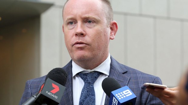 Defence lawyer Tim Meehan speaks to the media after the appeal application of Brett Peter Cowan was rejected by the Federal court. 