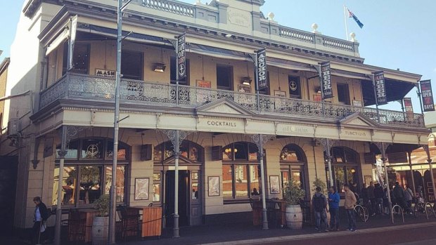 The Sail and Anchor pub in Fremantle, where a man died last night. 
