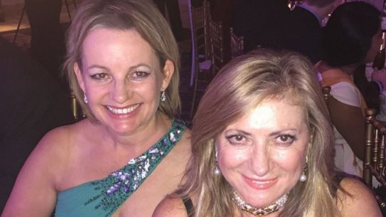 Sussan Ley with Queensland businesswoman Sarina Russo at a party in 2015. 