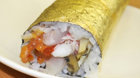 All that glitters: Gold plated sushi.