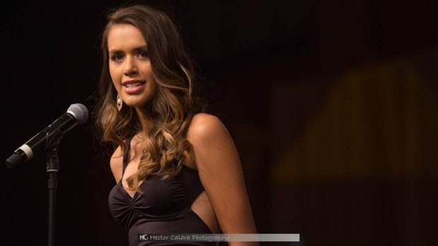 Elyse Miller-Kennedy competing in the Miss World Australia competition. A 24-year-old French tourist has been charged over her death.
